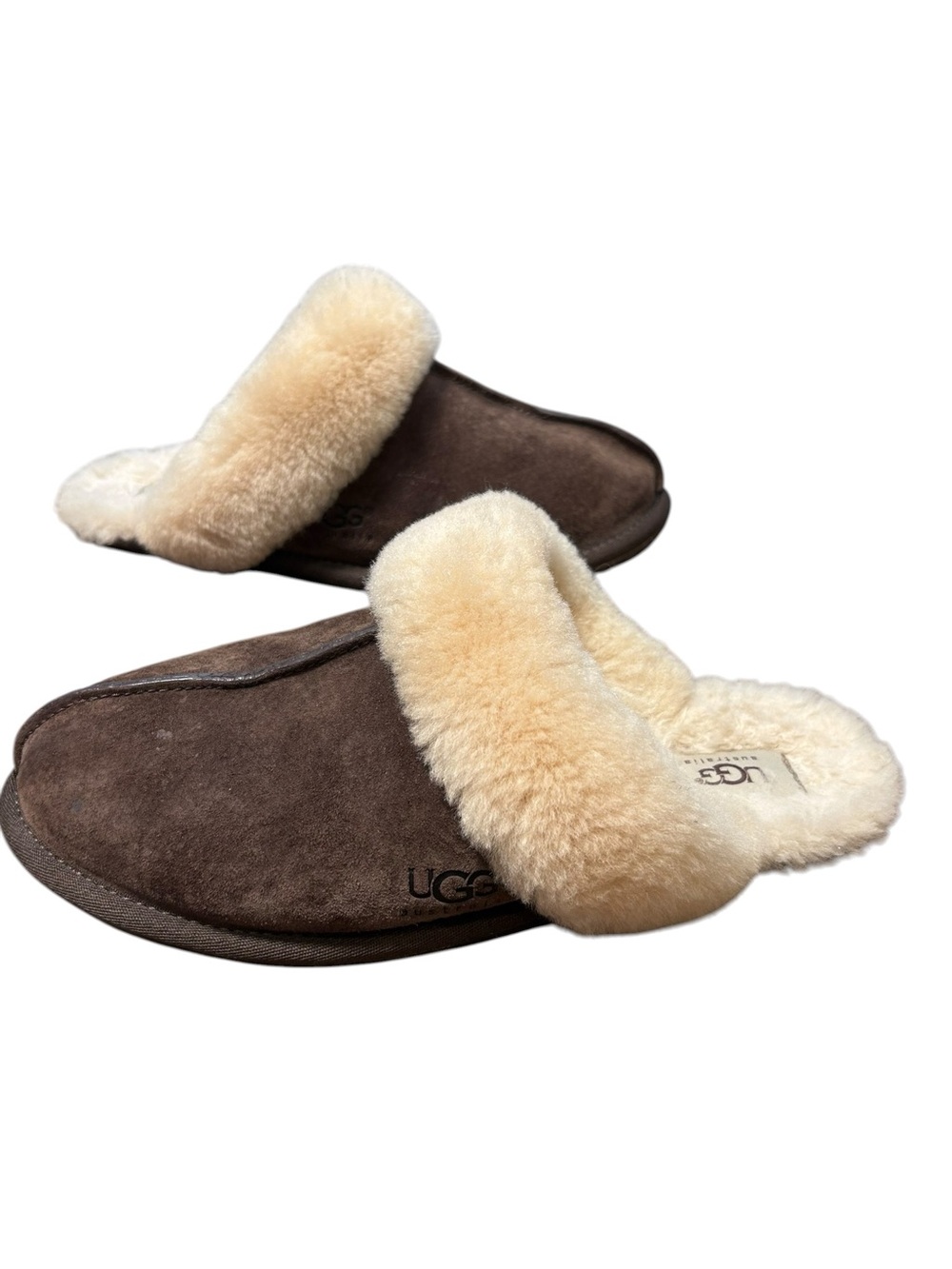 Ugg Scufette sheepskin lined suede slippers size 10 slip on shoes 1106872